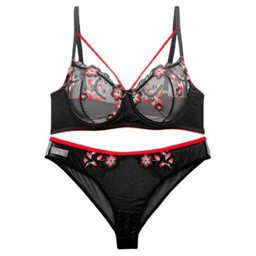 ست شورت و سوتین زنانه نوشه پوش مدل توری کد 88811