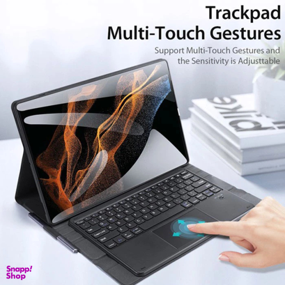 کیف کلاسوری کیبورددار تبلت دوکس دوکیس مدل Tri-Fold مناسب سامسونگ Galaxy Tab S8 Ultra X900 / X906