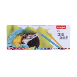 مداد رنگی 45 رنگ برونزیل مدل جعبه فلزی Bruynzeel 60312903 Parrot Set