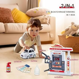 ست اسباب بازی ناب سل مدل جایگاه پمپ بنزین شارژی همراه با ماشین دودزا GAS STATION SET