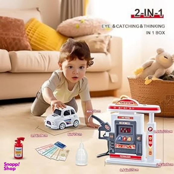 ست اسباب بازی ناب سل مدل جایگاه پمپ بنزین شارژی همراه با ماشین دودزا GAS STATION SET