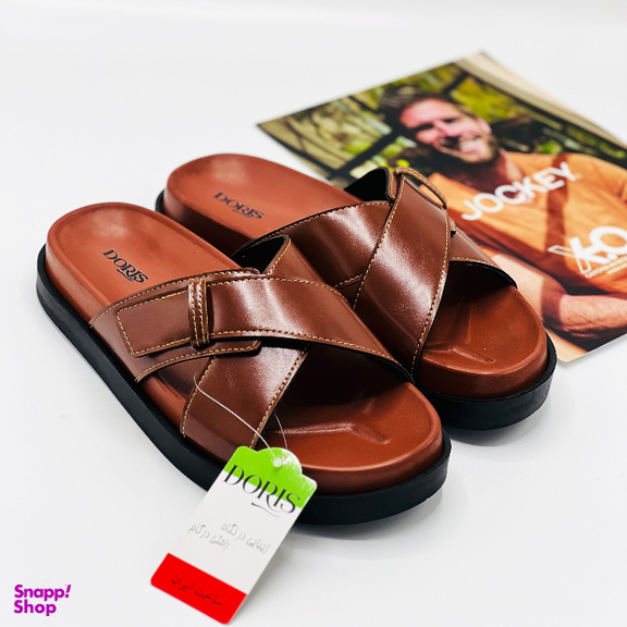 صندل مردانه دوریس مدل پدرام طبی کد 03 رنگ عسلی