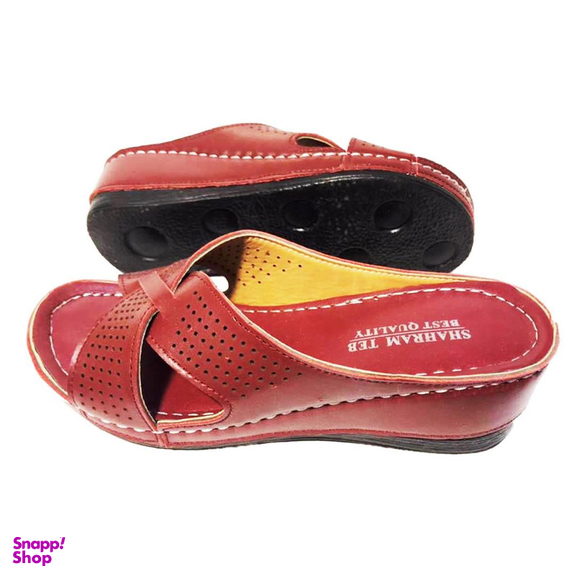 دمپایی زنانه شهرام طب مدل 1054 رنگ زرشکی