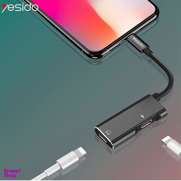 مبدل Aux Lightning یسیدو مدل YAU12 با قابلیت شارژ