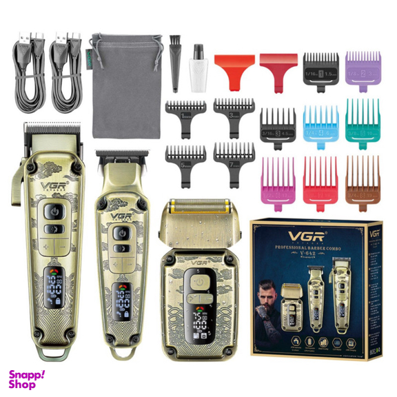 ماشین اصلاح موی سر و صورت وی جی آر مدل V-642 مجموعه 3 عددی