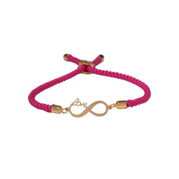 دستبند طلا 18 عیار زنانه پانسی طرح بی نهایت لاو مدل D21073