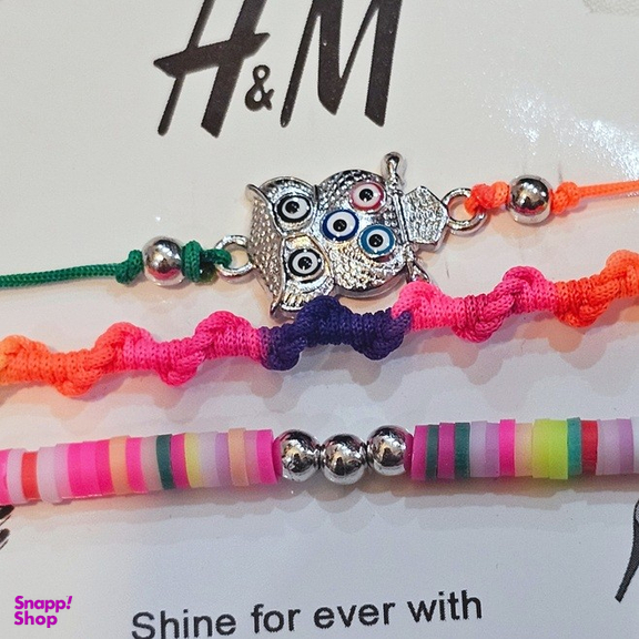 دستبند دخترانه طرح H&M کد 76 مجموعه 3 عددی