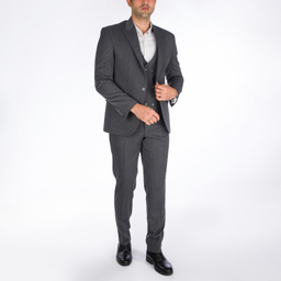 ست کت و شلوار و جلیقه مردانه مدل اسلیم فیت آیکت کد 110 رنگ طوسی