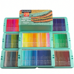 مداد رنگی 240 رنگ کالور مدل Premium کد 12339 جعبه فلزی