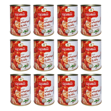 کنسرو لوبیا چیتی با قارچ شهدین وزن 370 گرم بسته 12 عددی
