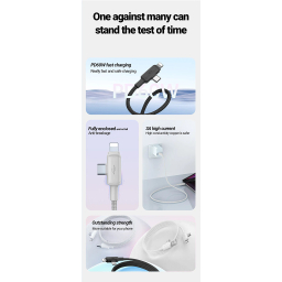 کابل تبدیل Type-C / USB / Lightning اوی مدل CL-181 60W طول 1 متر