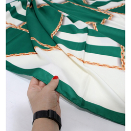 روسری زنانه آنالیا مدل ابریشم دست دوز طرح زنجیری کلاسیک کد ana-2821