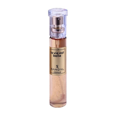 عطر جیبی زنانه صندل مدل La Vie est belle حجم 25 میلی لیتر