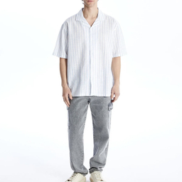 پیراهن آستین کوتاه یقه برگردان مردانه ال سی وایکیکی مدل سوپرا پوپلین