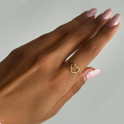 انگشتر طلا 18 عیار زنانه اپال گلد مدل قلبی کد 014