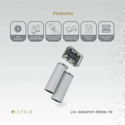 پاوربانک لولو مدل LVL-SWAPCP-PB15K-TR SwapCell PRO ظرفیت 15000 میلی آمپر ساعت