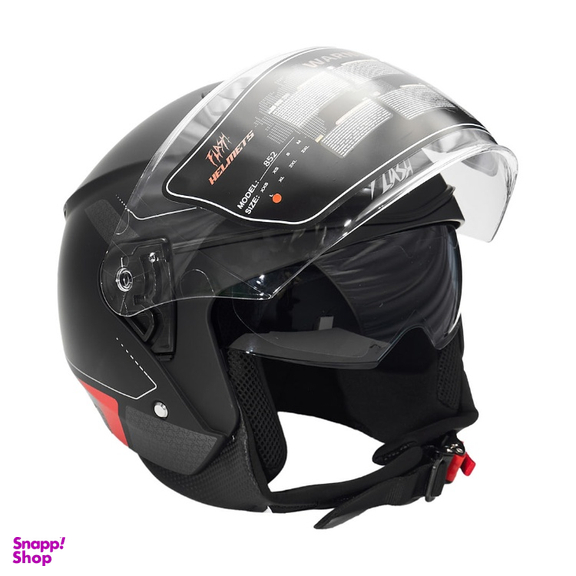 کلاه کاسکت بدون فک فلش مدل 852 matt red-black