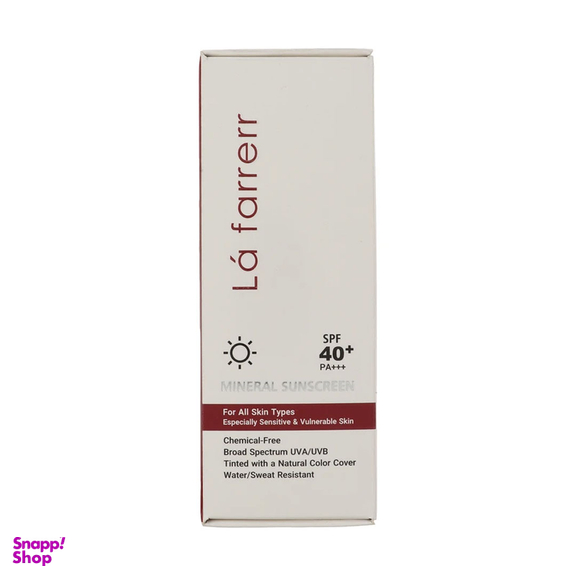 کرم ضد آفتاب رنگی لافارر SPF 40 مدل مینرال مناسب انواع پوست حجم 40 میلی لیتر