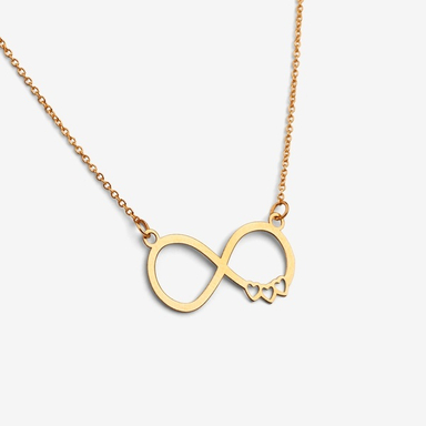 گردنبند طلا 18 عیار زنانه طرح قلب و بی نهایت کد 1155