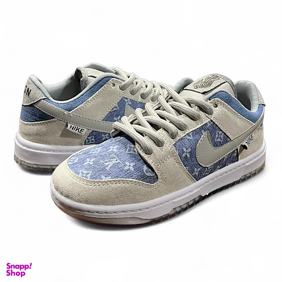 کتانی مردانه طرح نایکی مدل لویی ویتون کد SB رنگ آبی طوسی