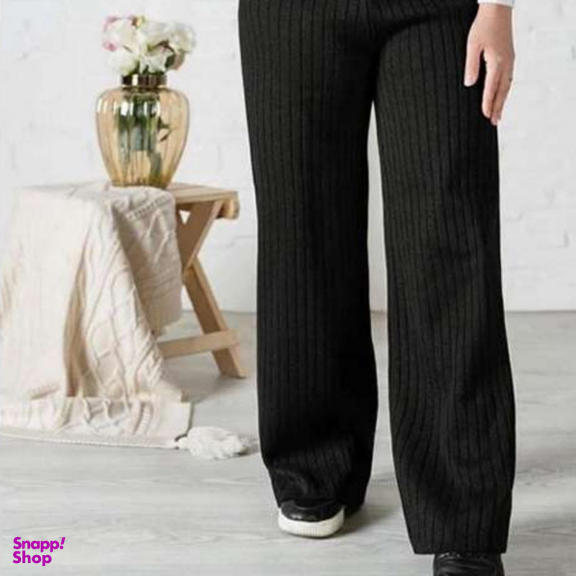 شلوار بافت زنانه مدل 121 رنگ مشکی