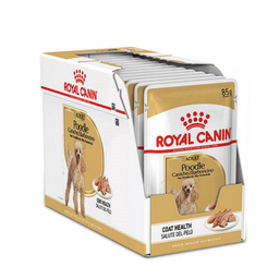 غذا پوچ سگ رویال کنین مدل پودل ادلت POODLE ADULT وزن 85 گرم بسته 12 عددی