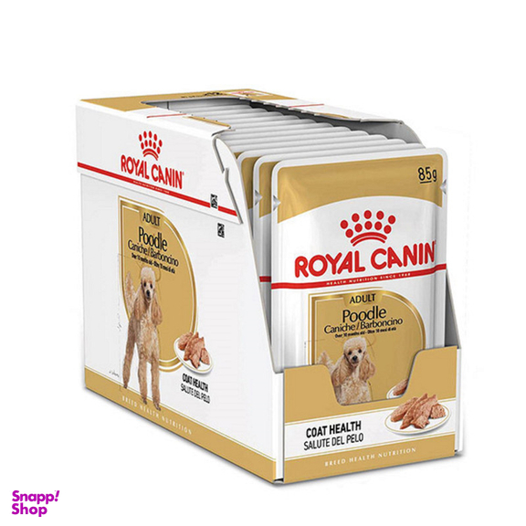 غذا پوچ سگ رویال کنین مدل پودل ادلت POODLE ADULT وزن 85 گرم بسته 12 عددی