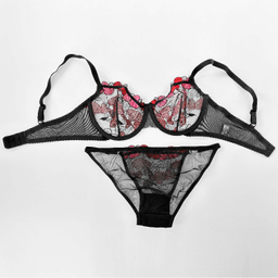 ست شورت و سوتین زنانه نوشه پوش کد 88807 رنگ مشکی قرمز