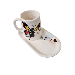 ست ماگ و زیرماگی سرامیکی طرح فرشته