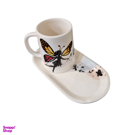 ست ماگ و زیرماگی سرامیکی طرح فرشته