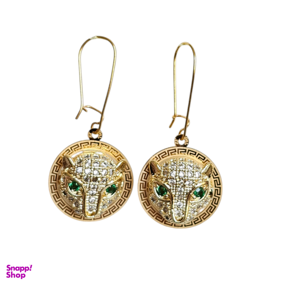 گوشواره طلا 18 عیار زنانه طرح پنتر سفید کد 6565