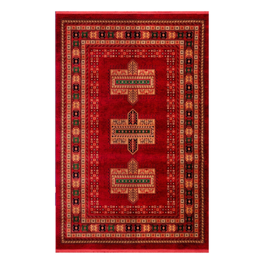 فرش ماشینی بزرگمهر طرح بلوچی لاکی 700 شانه کد 78105 رنگ شرابی