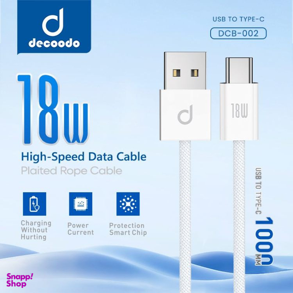کابل تبدیل USB به Type-C دکودو کد DCB-002 طول ۱ متر