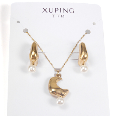 نیم ست زیور زنانه ژوپینگ کد 1171602270 رنگ طلایی