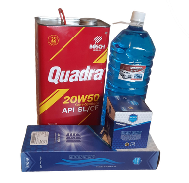 پک روغن موتور بوش و فیلتر روغن و هوا مبین صنعت و شیشه شوی خودرو مناسب پژو 405 و پژو پارس و سمند مجموعه 3 عددی