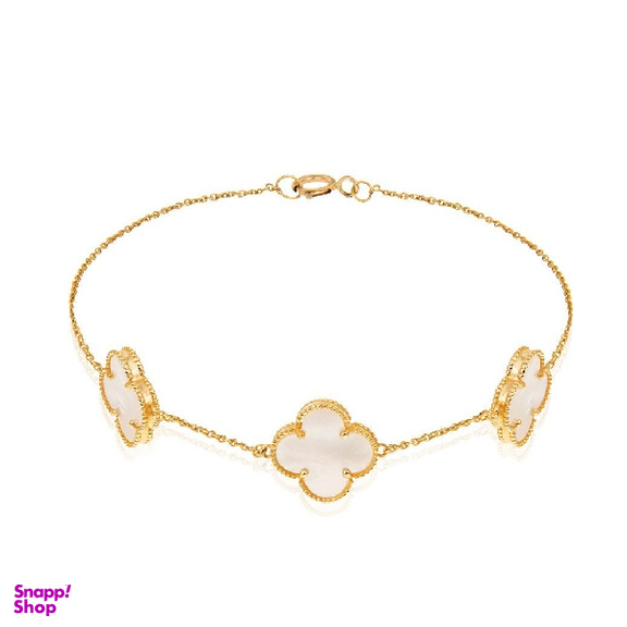 دستبند طلا 18 عیار زنانه اپال گلد مدل ونکلیف سه گل