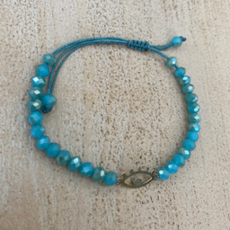 دستبند طلا 18 عیار زنانه مدل سنگی طرح چشم