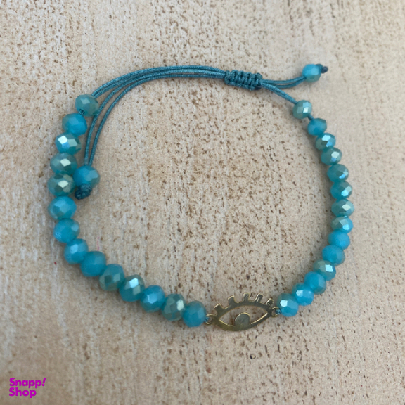 دستبند طلا 18 عیار زنانه مدل سنگی طرح چشم