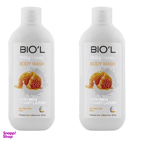 شامپو بدن بیول مدل Milky Honey حجم 400 میلی لیتر بسته 2 عددی