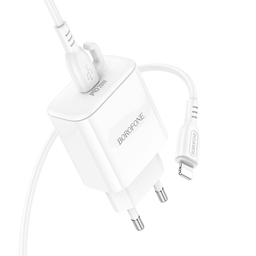 شارژر دیواری 20 وات بروفون مدل BA81A (EU) به همراه کابل Type-C به Lightning