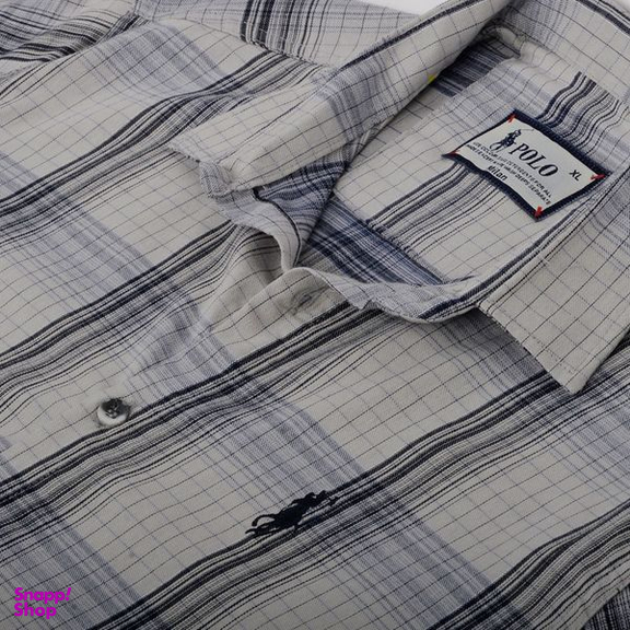 پیراهن پسرانه مدل نخ پنبه چهارخانه 829003019 رنگ طوسی