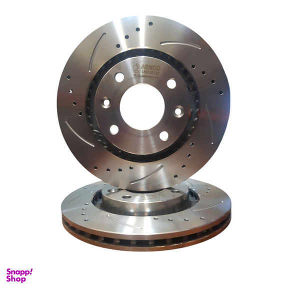 دیسک ترمز جلو خودرو آسمکو کد 1485063020 مناسب پژو پارس بسته 2 عددی