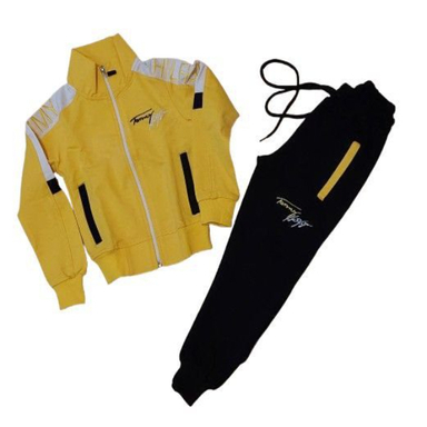 ست سویشرت و شلوار مدل تامی رنگ مشکی زرد