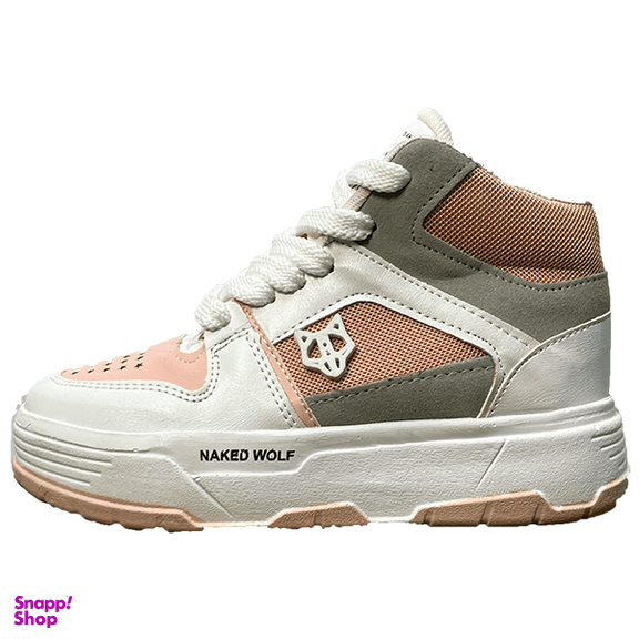 کفش کتانی زنانه طرح ولف کد 1114 رنگ سفید صورتی