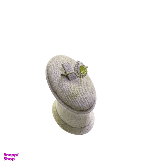 انگشتر نقره 925 عیار زنانه طرح نگین سبز کد HOSS05