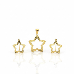 نیم ست طلا 18 عیار زنانه مدل ستاره