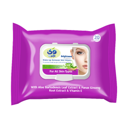 دستمال مرطوب پاک کننده آرایش وی کر حاوی عصاره جینسینگ و آلوئه ورا بسته 20 عددی