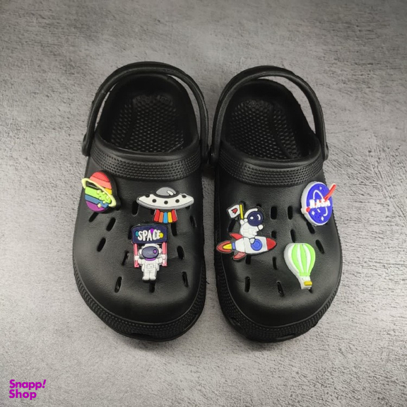 صندل بچگانه زیتون طرح کراکس مدل فضایی رنگ مشکی