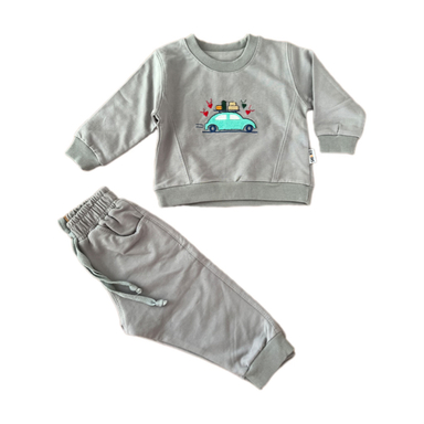 ست بلوز و شلوار پسرانه طرح ماشین کد 368