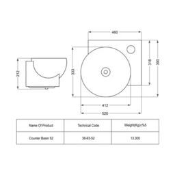 ست روشویی و کابینت مروا کابین مدل بیضی 52